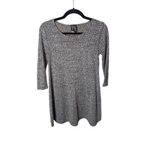 TMG New York Ribbed Knit Dress 3/4 Sleeves Grey Women's Size Medium